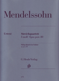 Mendelssohn String Quartet Oppost 80 Sheet Music Songbook