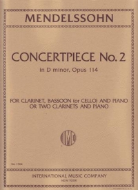 Mendelssohn Concertpiece 2 Dmin Op114 Cl/bsn/pf Sheet Music Songbook