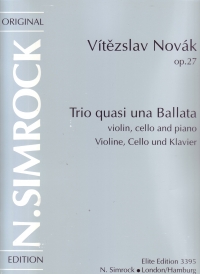 Novak Trio Quasi Una Ballata Op27 Sheet Music Songbook