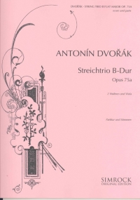 Dvorak String Trio Bb Op75a 2 Vlns & Vla (parts) Sheet Music Songbook