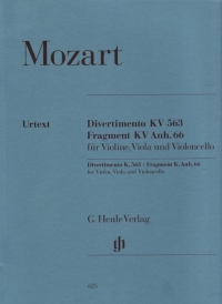Mozart Divertimento K563 String Trio Vn/va/vc Sheet Music Songbook