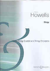 Howells Elegy Viola, Str Quartet & Str Orch Sc/pts Sheet Music Songbook
