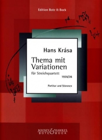 Krasa Theme & Variations String Quartet Score&pts Sheet Music Songbook