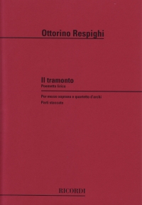 Respighi Il Tramonto Set String Parts Sheet Music Songbook