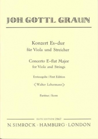 Graun Concerto For Viola And Strings In Eb Sheet Music Songbook