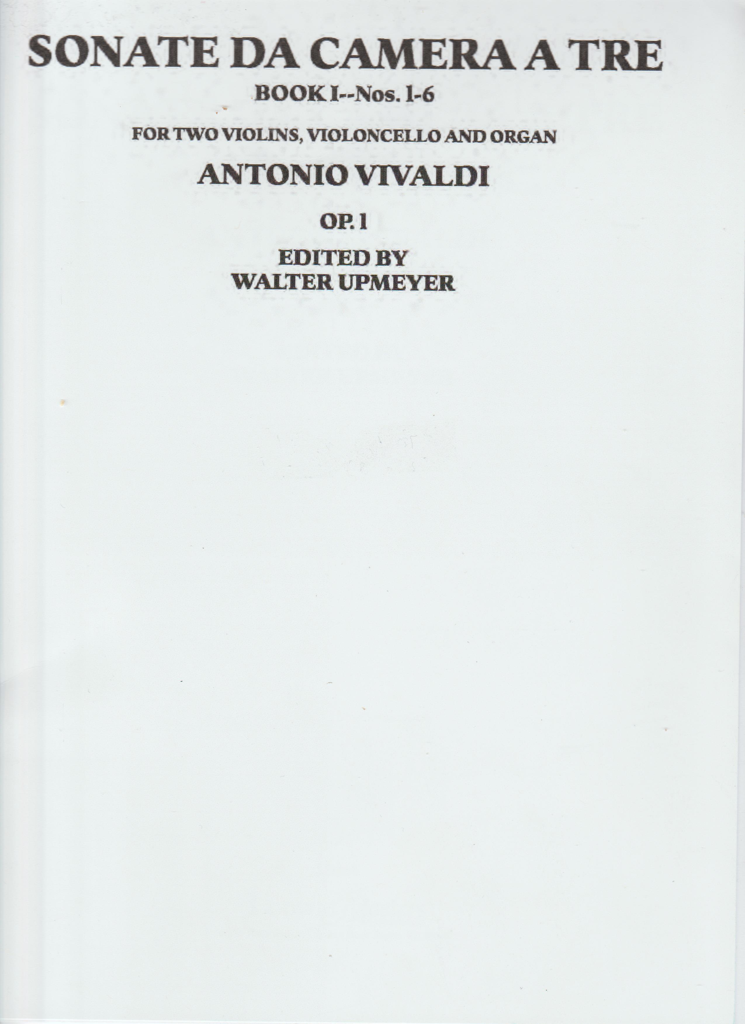 Vivaldi Sonate De Camera A Tre Op1 Bk 1 Pf Quartet Sheet Music Songbook