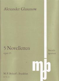 Glazunov Novelettes (5) Op15 String Quartet Parts Sheet Music Songbook