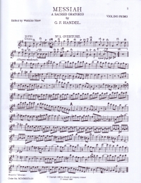 Handel Messiah Vln 1 Watkins Shaw Sheet Music Songbook