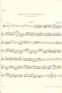 Haydn Missa Brevis St Joannis De Deo Violin 1 Sheet Music Songbook