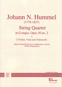 Hummel String Quartet Op30 No 2 G Sheet Music Songbook