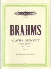 Brahms Piano Quintet Fmin Op34 Parts Sheet Music Songbook