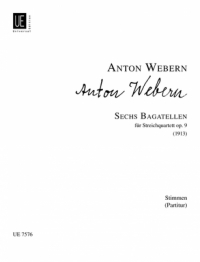Webern Bagatelles (6) Op9 String Quartet Parts Sheet Music Songbook