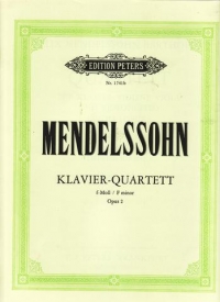 Mendelssohn Piano Quartet Op2 Fmin Sheet Music Songbook