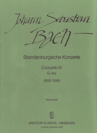 Bach Brandenburg Concerto No 4 In G Solo Vln Sheet Music Songbook