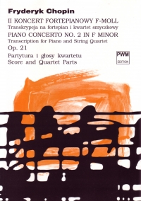 Chopin Concerto No 2 Op21 Fmin Pf & String Quartet Sheet Music Songbook