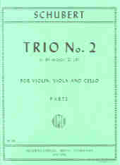 Schubert Trio No 2 Bb Maj Vln/vla/vc Sheet Music Songbook