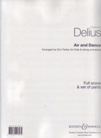 Delius Air & Dance Flute & Str Orch Fenby Sc/pts Sheet Music Songbook