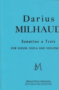 Milhaud Sonatine String Trio Sheet Music Songbook