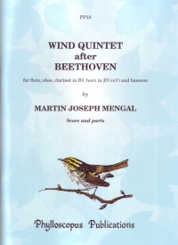 Mengal Wind Quintet After Beethoven Sheet Music Songbook