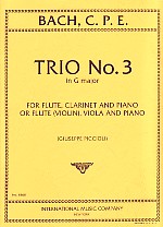 Bach Cpe Trio Vln/cl/pf {parts} Sheet Music Songbook