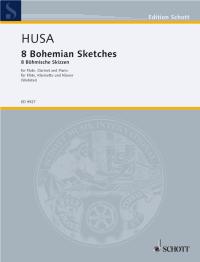 Husa Bohemian Sketches (8) Fl/cl/pf Sc/pts Sheet Music Songbook
