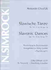 Dvorak Slavonic Dances Op72/10 13 & 16 Str Quartet Sheet Music Songbook