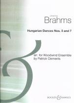 Brahms Hungarian Dances Nos 3-7 Woodwind En Sc/pts Sheet Music Songbook