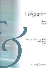 Ferguson Octet Op4 Cl, Bsn, Hn & Strings Parts Sheet Music Songbook