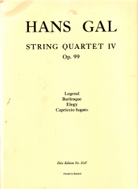 Gal String Quartet No 4 Op 99 Set Of Parts Sheet Music Songbook