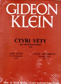 Klein 4 Movements (1936/38) Sheet Music Songbook
