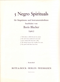 Blacher 5 Negro Spirituals (1962) Sheet Music Songbook