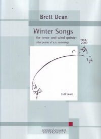 Dean Winter Songs After E E Cummings 2000 Sheet Music Songbook