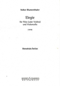 Blumenthaler Elegie (1976) Sheet Music Songbook