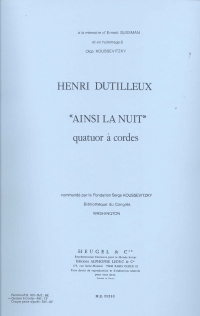 Dutilleux Ainsi La Nuit Set Of Parts Sheet Music Songbook
