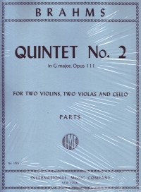 Brahms String Quintet Gmaj Op111 2vl/2vla/vc Parts Sheet Music Songbook