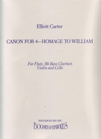 Carter Canon For Four Homage To William Parts Sheet Music Songbook