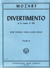 Mozart Divertimento Eb K563 String Trio Sheet Music Songbook