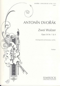Dvorak 2 Waltzes Arr 2vln/vla/vcl/db Sheet Music Songbook