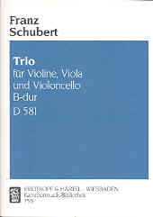 Schubert Trio No 2 Bb Vln/vla/vc D581 Sheet Music Songbook
