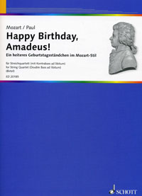 Happy Birthday Amadeus Paul/mozart Str Quartet Sheet Music Songbook