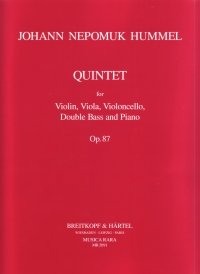 Hummel Quintet Op87 Sc/pts Sheet Music Songbook