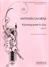 Dvorak Piano Quartet Eb Op87 Score/parts Sheet Music Songbook