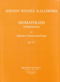Kalliwoda Heimathlied Op117 Sop Clarinet & Piano Sheet Music Songbook