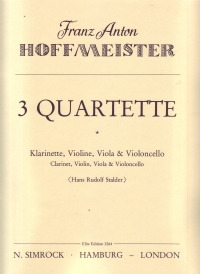 Hoffmeister 3 Clarinet Quartets Set Of Parts Sheet Music Songbook
