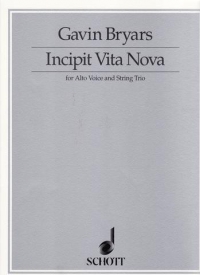 Bryars Incipit Vita Nova Alto Voice & String Trio Sheet Music Songbook