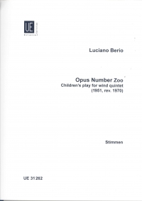 Berio Opus Number Zoo Parts Sheet Music Songbook