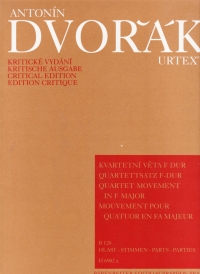 Dvorak Quartet Movement In F (b 120) String Quart Sheet Music Songbook