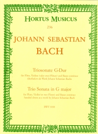 Bach Trio Sonata In G (bwv 1038) Chamber Mixed Sc Sheet Music Songbook