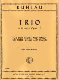 Kuhlau Trio G Op119 Flute Cello & Piano Sheet Music Songbook