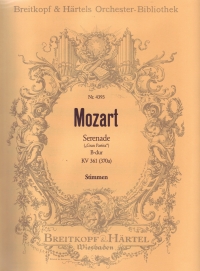 Mozart Serenade Bb Major K361 Parts Set Sheet Music Songbook
